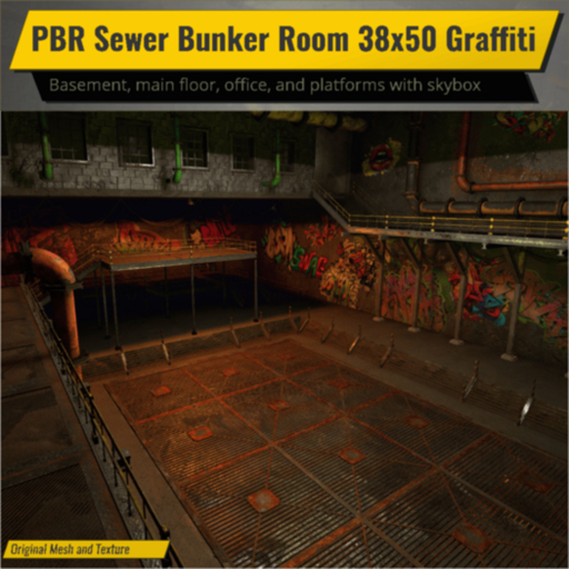 PBR Sewer Bunker Room 38x50 Graffiti